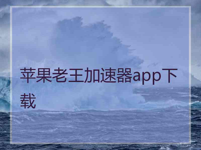 苹果老王加速器app下载