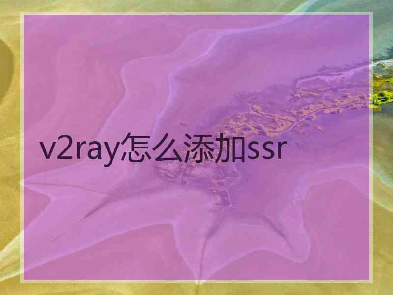 v2ray怎么添加ssr