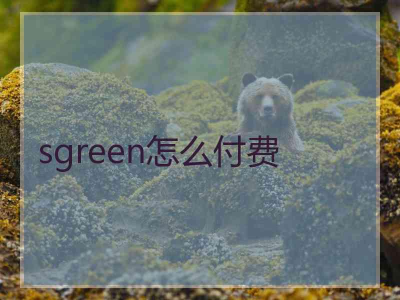 sgreen怎么付费