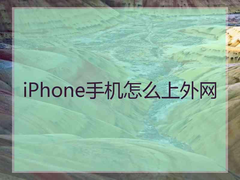 iPhone手机怎么上外网