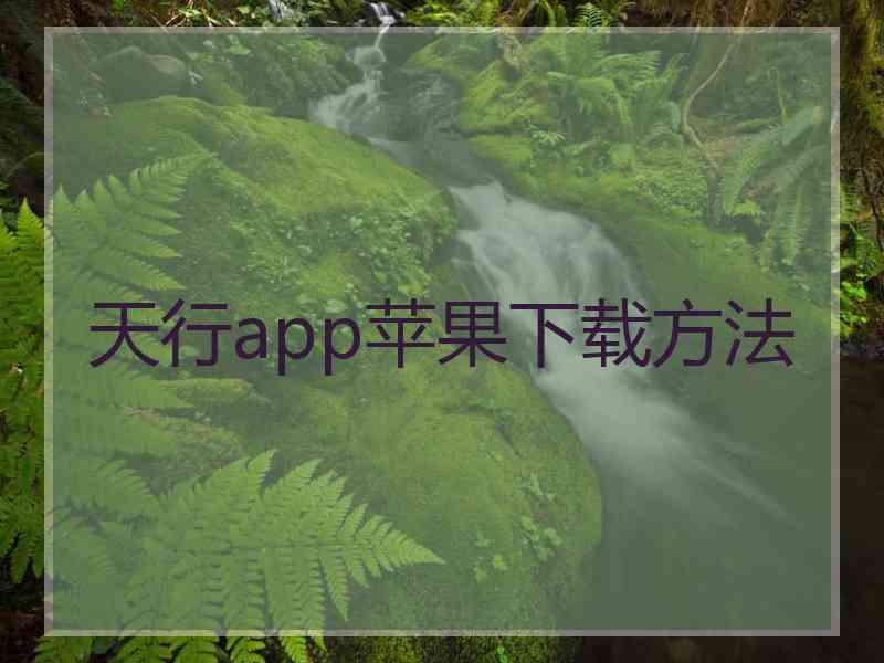 天行app苹果下载方法