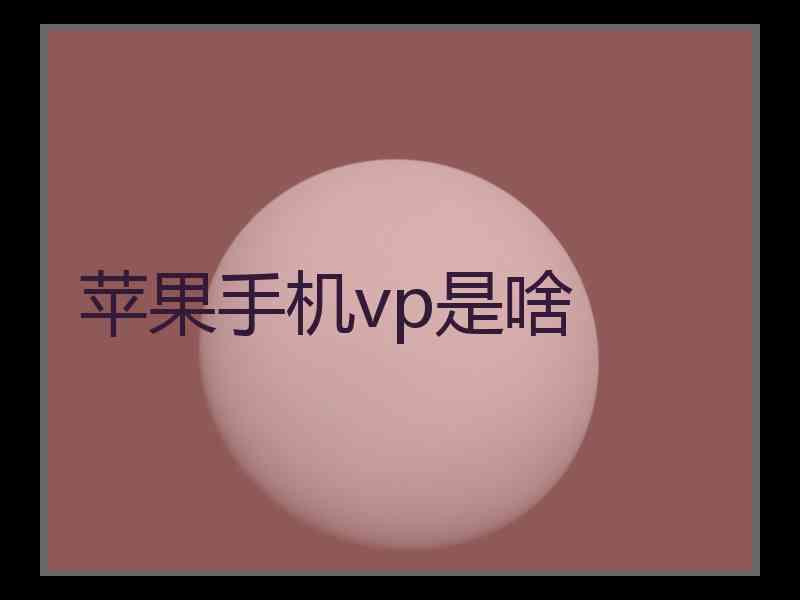 苹果手机vp是啥