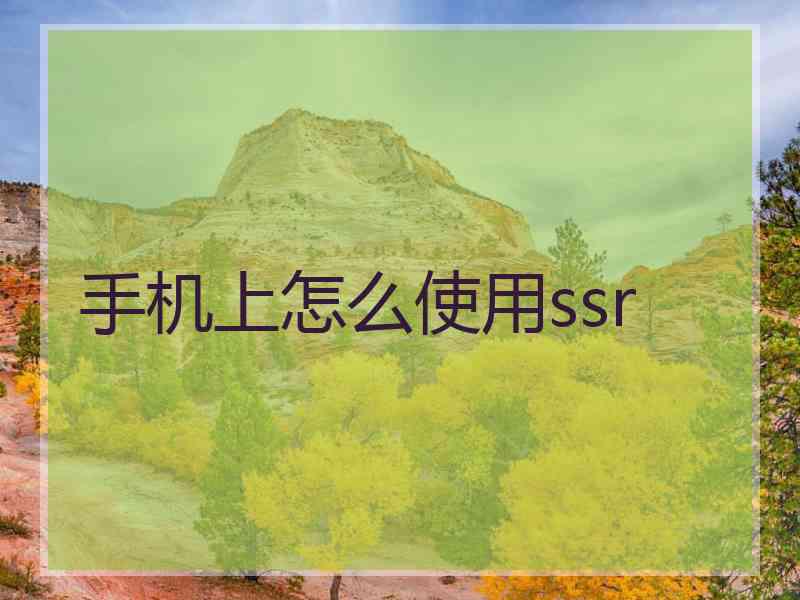 手机上怎么使用ssr