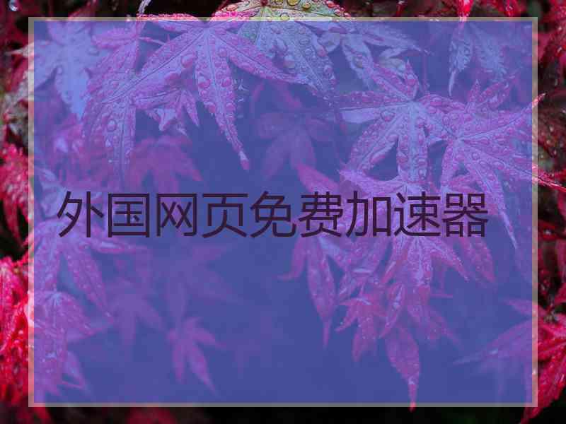 外国网页免费加速器