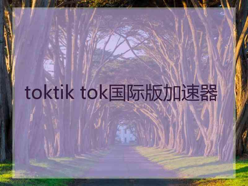 toktik tok国际版加速器