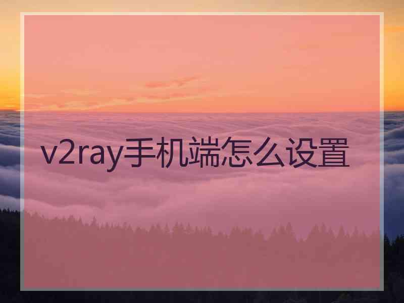 v2ray手机端怎么设置