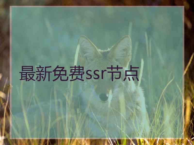 最新免费ssr节点